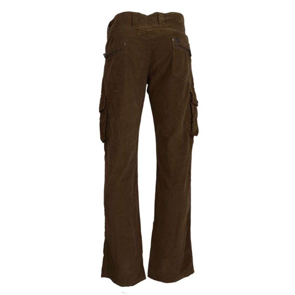 Ermanno Scervino Brown Cotton Corduroy Cargo Men's Pants